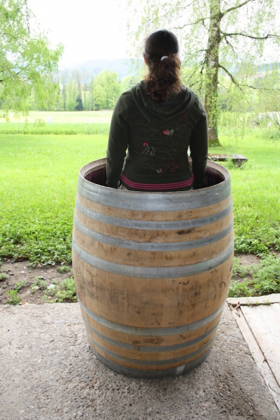 Regentonne 500 Liter vom Holzfass gefertigt