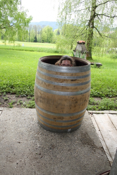 Regentonne 500 Liter vom Holzfass gefertigt